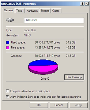 disk properties