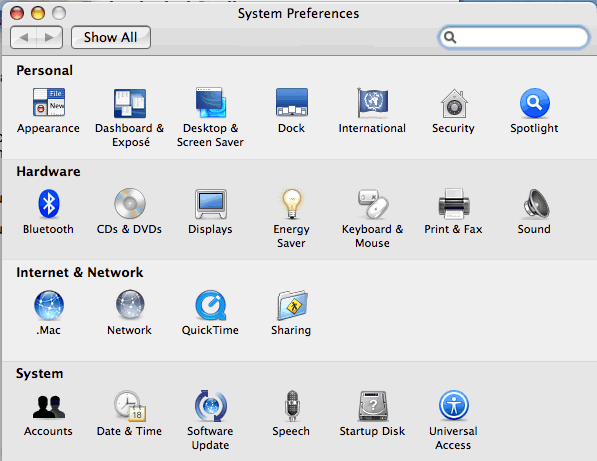 Mac System Preferences